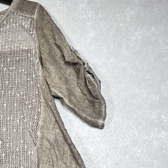 Seduzione Blouse Tunic Size One Size Brown Italy to Wear Layered 3/4 Sleeve - Picture 4 of 11